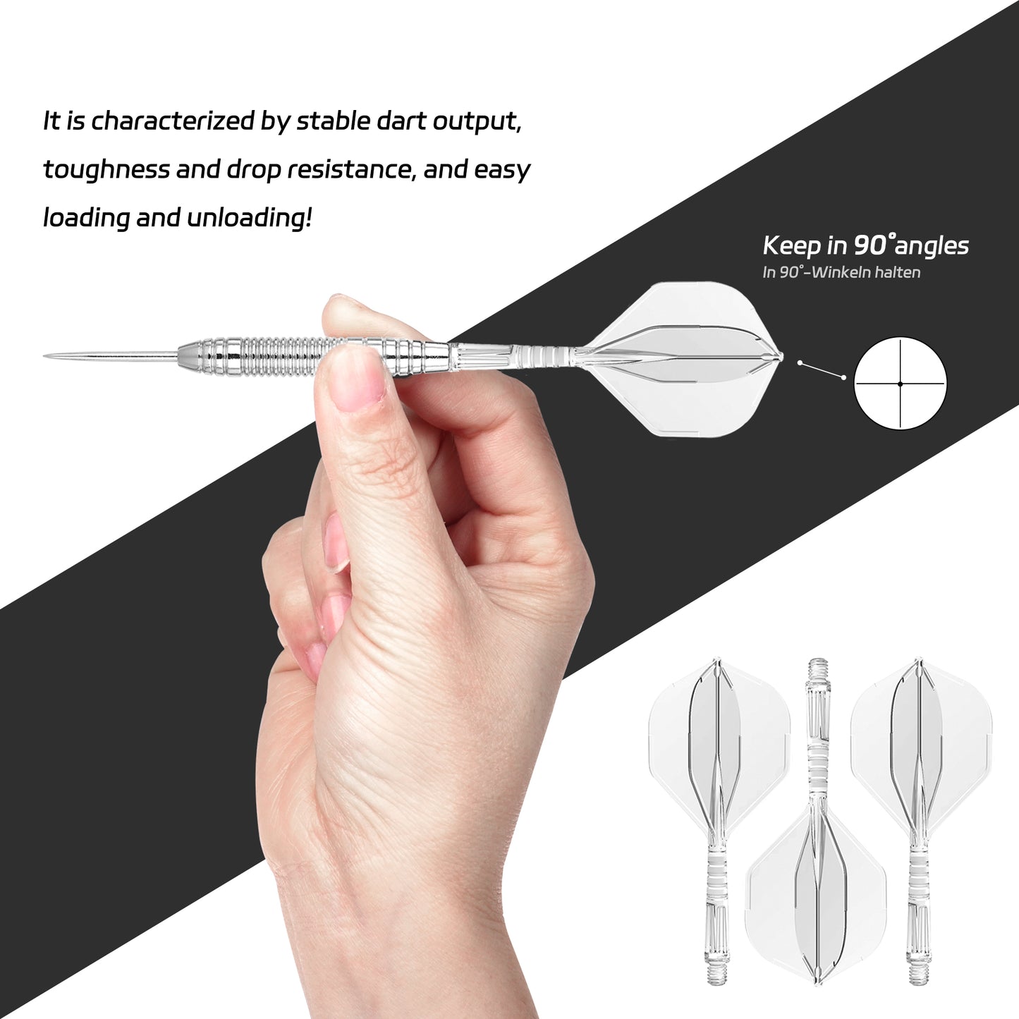 CF03AA Transparent Standard Moulded Dart Flights 3pcs 2BA