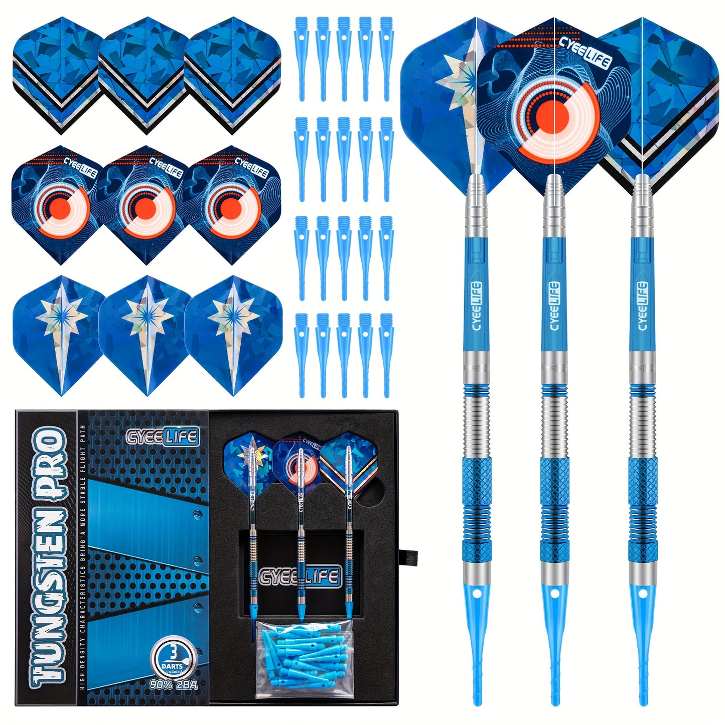 ZG03 Tungsten 90% 16g Soft Tip Darts Barrels 2BA&2BA,No Accessories parts 3pcs