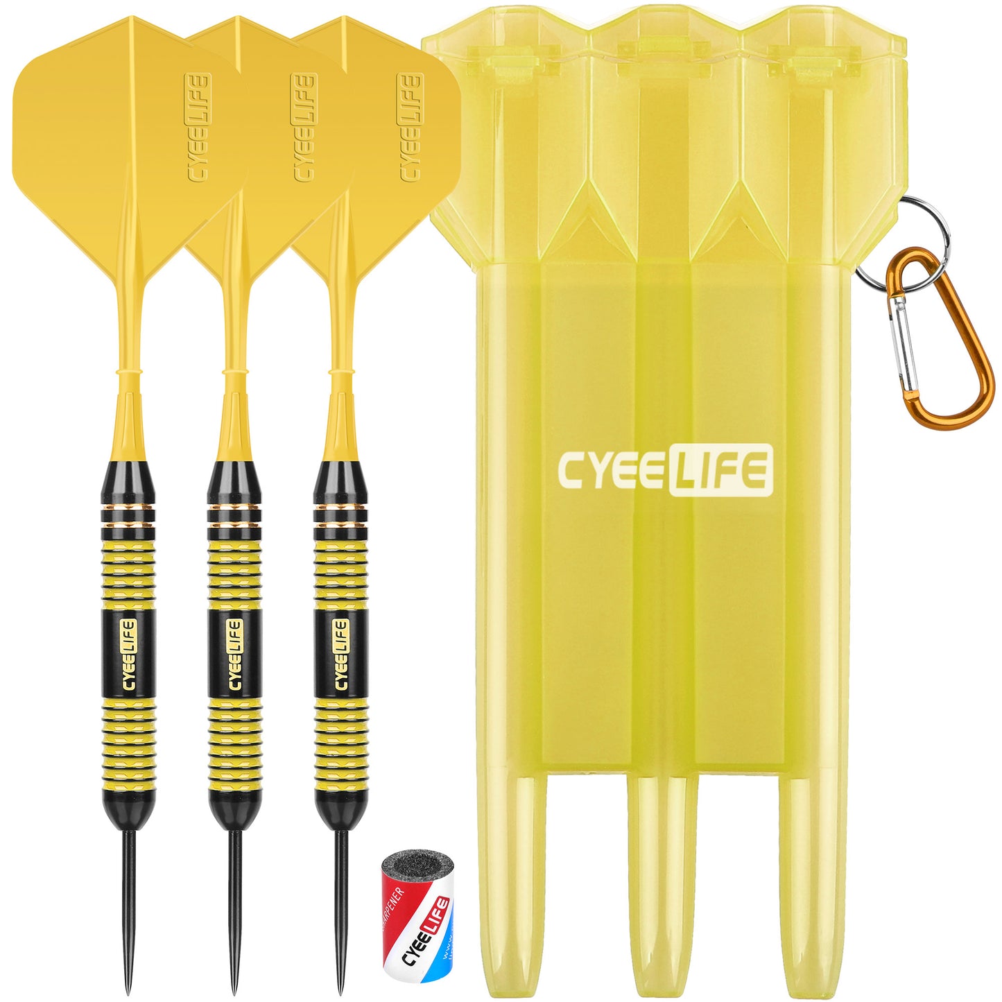 24/26g Brass Steel Tip Darts With Carry Case and sharpener,7 colors