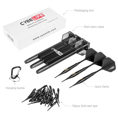 18g Brass Soft Tip Darts With Carry Case and 30pcs Points,8 colors