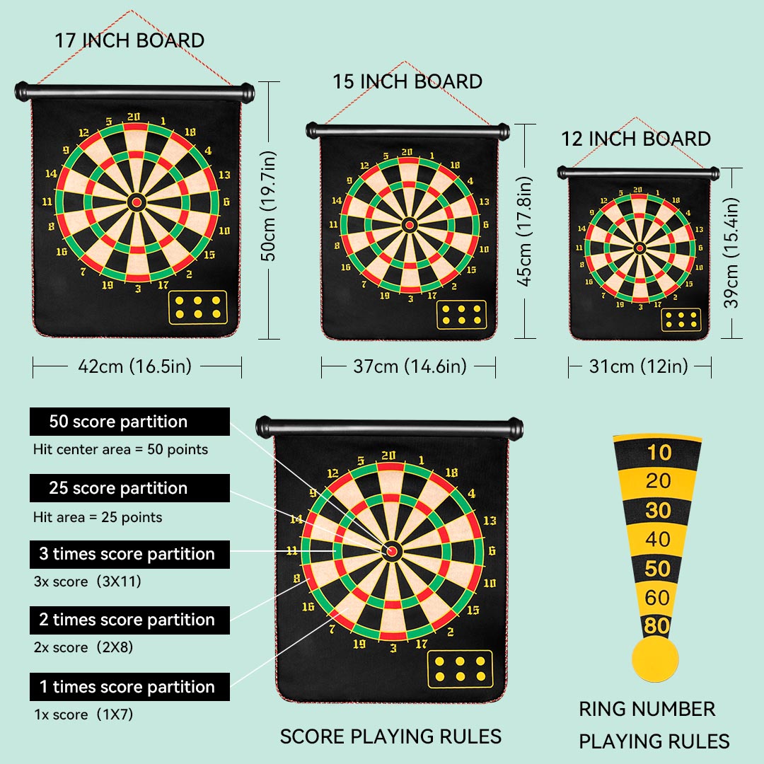 ZM01A Double sided printing Strong Magnetism For Kids Magnetic Dart Board Set with 6pcs Darts