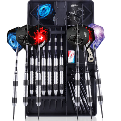ZQ01 23g Stainless Steel Tip Darts Set with carry case,Aluminum shafts and Extra Flights