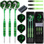 ZF02 24g Brass Steel Tip Darts Set of 3 with Case, 3 Aluminum + 3 PC Shafts, 6 PET Flights, 4 Colors