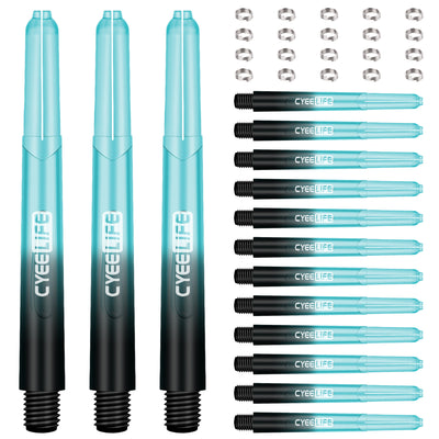 ZS02B,15pcs Gradient PVC Dart shafts + 20pcs Metal Rings,35/41/48mm