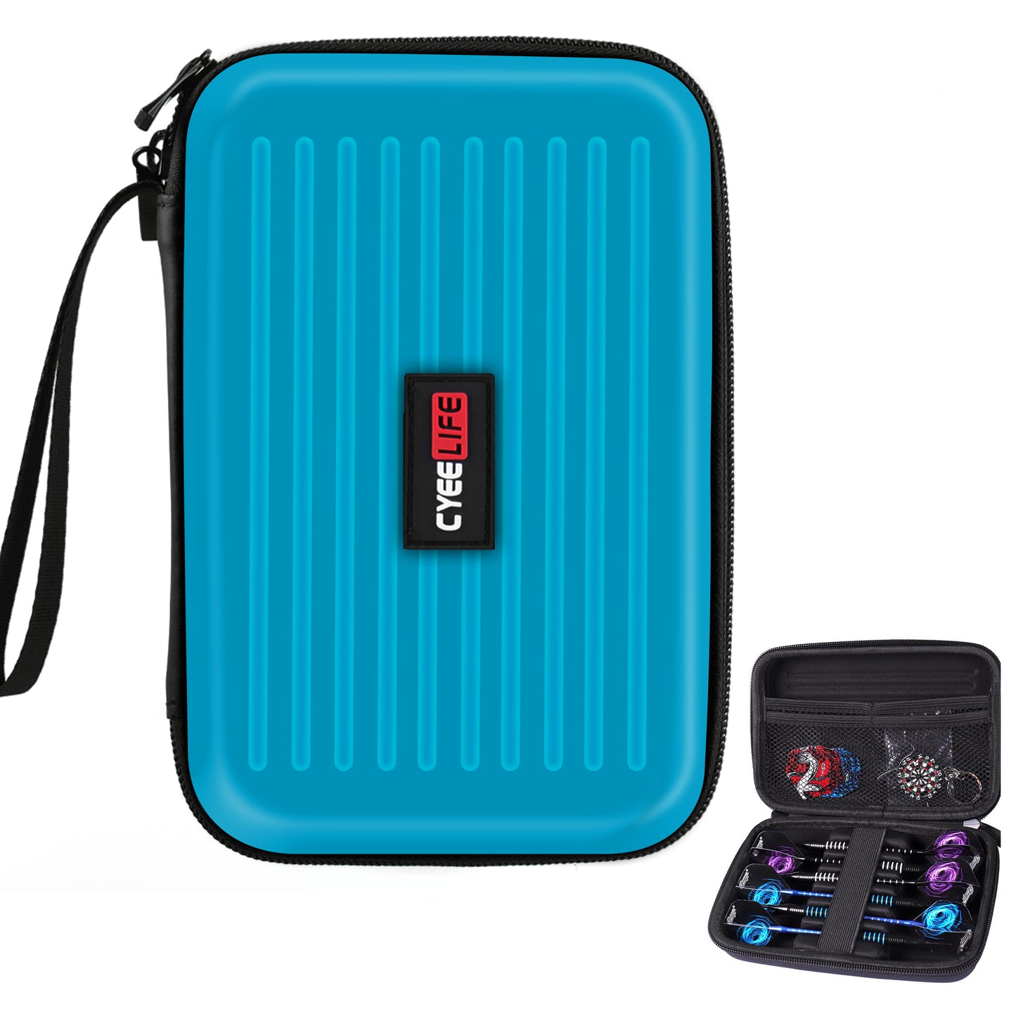 ZX03B PU Dart Carry case For 6 Darts(Only case),black/blue