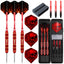 ZF02 24g Brass Steel Tip Darts Set of 3 with Case, 3 Aluminum + 3 PC Shafts, 6 PET Flights, 4 Colors