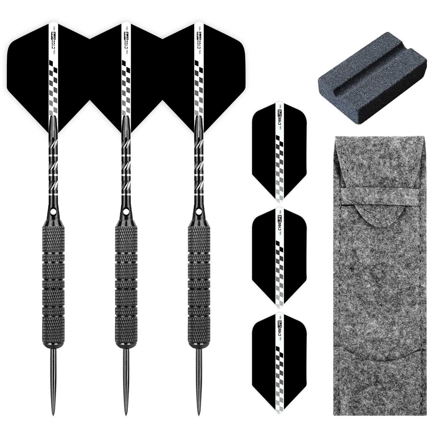 ZB01 -40g Steel Darts with case&Alu Shafts,Professional bar darts steel tip set （Dart Barrels 38g）