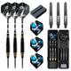 ZF09 26g Brass Steel Tip Darts Set of 3, 3 Aluminum + 3 PC Shafts, 6 PTE Flights, Case & Sharpener