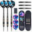 ZF10B 25g Black Brass Steel Tip Darts Set of 3, 3 Aluminum + 3 PC Shafts, 6 PTE Flights, Case & Sharpener, 166mm