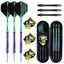 ZF10C 22g Brass Steel Tip Darts Set of 3, 3 Aluminum + 3 PC Shafts, 6 PTE Flights, Case, 169mm