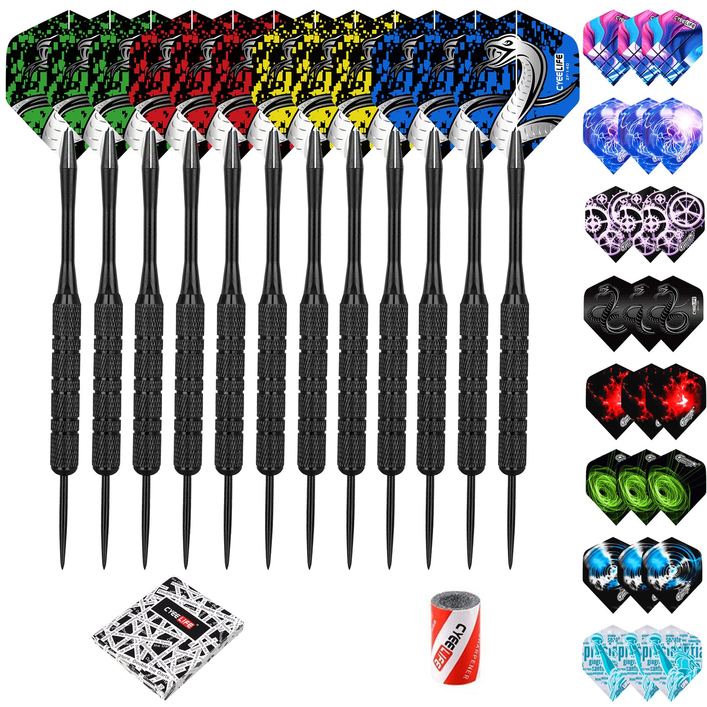 ZB01 -20g dart 12pcs Steel Tip Darts Set Nylon Shafts PET Flights Sharpener Home entertainment dart