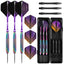 ZF10B 25g Brass Steel Tip Darts Set of 3, 3 Aluminum + 3 PC Shafts, 6 PTE Flights, Case, 166mm