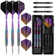 ZF10B 25g Brass Steel Tip Darts Set of 3, 3 Aluminum + 3 PC Shafts, 6 PTE Flights, Case, 166mm