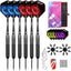 ZB02- 6PCS Steel tip DARTS SET 28G with plastic dart case and Extra accessories （Dart barrel 26g )