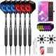 ZB02- 6PCS Steel tip DARTS SET 28G with plastic dart case and Extra accessories （Dart barrel 26g )