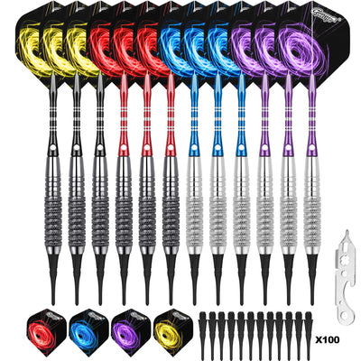 Soft Tip Darts set 18g with Extra Accessories,1 set of 12pcs