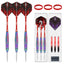 ZF09 26g Rainbow Brass Steel Tip Darts Set of 3 with Case, Sharpener, 3 Aluminum + 3 PC Shafts, 6 Standard + 3 Speed PTE Flights