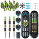 ZF05E 23g Brass Steel Tip Darts Set of 3 with Case, 6 PC Shafts, 6 PET Flights, Sharpener & 8 Protectors