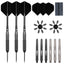 ZB02-steel pointed dart 30g  black 2BA thread professional competition dart aluminum shaft PET tail wing complete set of accessories