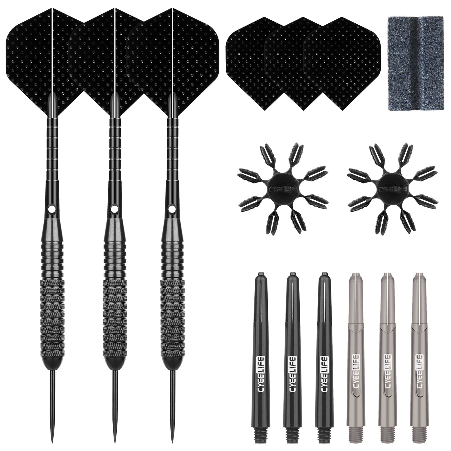 ZB02-steel pointed dart 30g  black 2BA thread professional competition dart aluminum shaft PET tail wing complete set of accessories