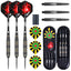 ZF10A 28g Brass Steel Tip Darts Set of 3, 3 Aluminum + 3 PC Shafts, 6 PTE Flights, Case & Sharpener, 163mm