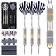 ZF02 24g Brass Steel Tip Darts Set of 3 with Case, 3 Aluminum + 3 PC Shafts, 6 PET Flights, 4 Colors