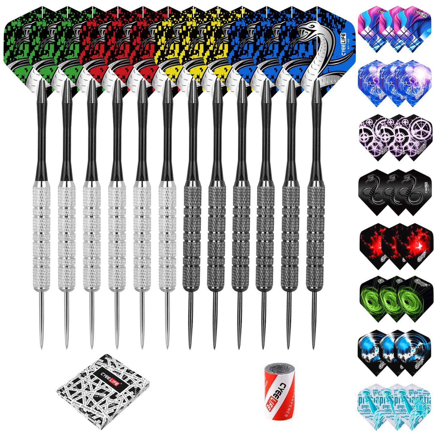 ZB01 -20g dart 12pcs Steel Tip Darts Set Nylon Shafts PET Flights Sharpener Home entertainment dart