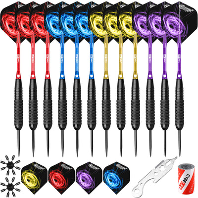 22g/28g Steel tip darts with 4 colors aluminum shafts