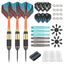ZF11A 25g Bullet-Shaped Brass Darts Set – Professional 3-Piece Dart Kit with 9 PTE Flights, 9 PC Shafts, Sharpening Stone & Accessories, 129.5mm
