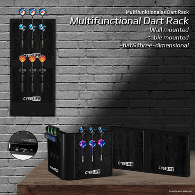 ZL13B PRO,Plastic Darts Stand&Holder Black for 12 soft and steel darts,Assemblable and detachable Pro Dartboard accessories