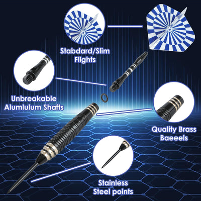 Steel tip darts with case 26g