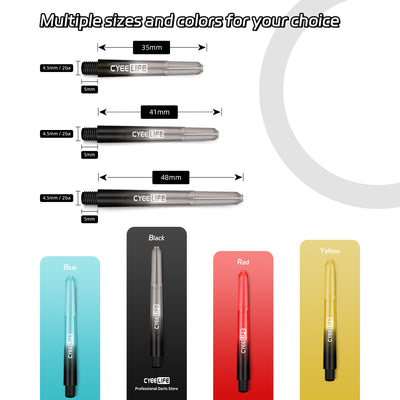 ZS02B,15pcs Gradient PVC Dart shafts + 20pcs Metal Rings,35/41/48mm