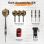 ZF10D 26g Black Brass Steel Tip Darts Set of 3, Integrated Flights, Case & Sharpener, 156mm
