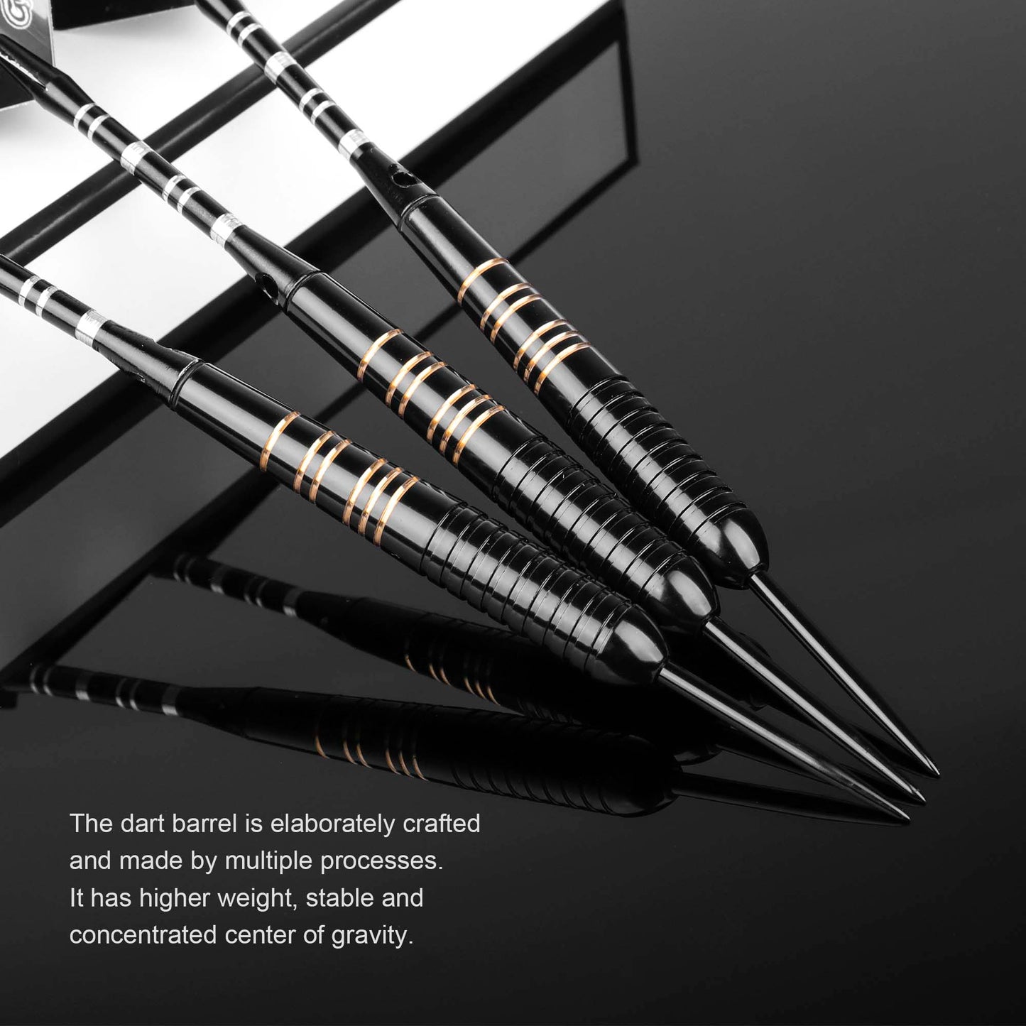 ZF08 26g Brass Steel Tip Darts Set of 3, 3 Aluminum + 3 PC Shafts, 6 PTE Flights