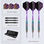 ZF10B 25g Brass Steel Tip Darts Set of 3, 3 Aluminum + 3 PC Shafts, 6 PTE Flights, Case, 166mm