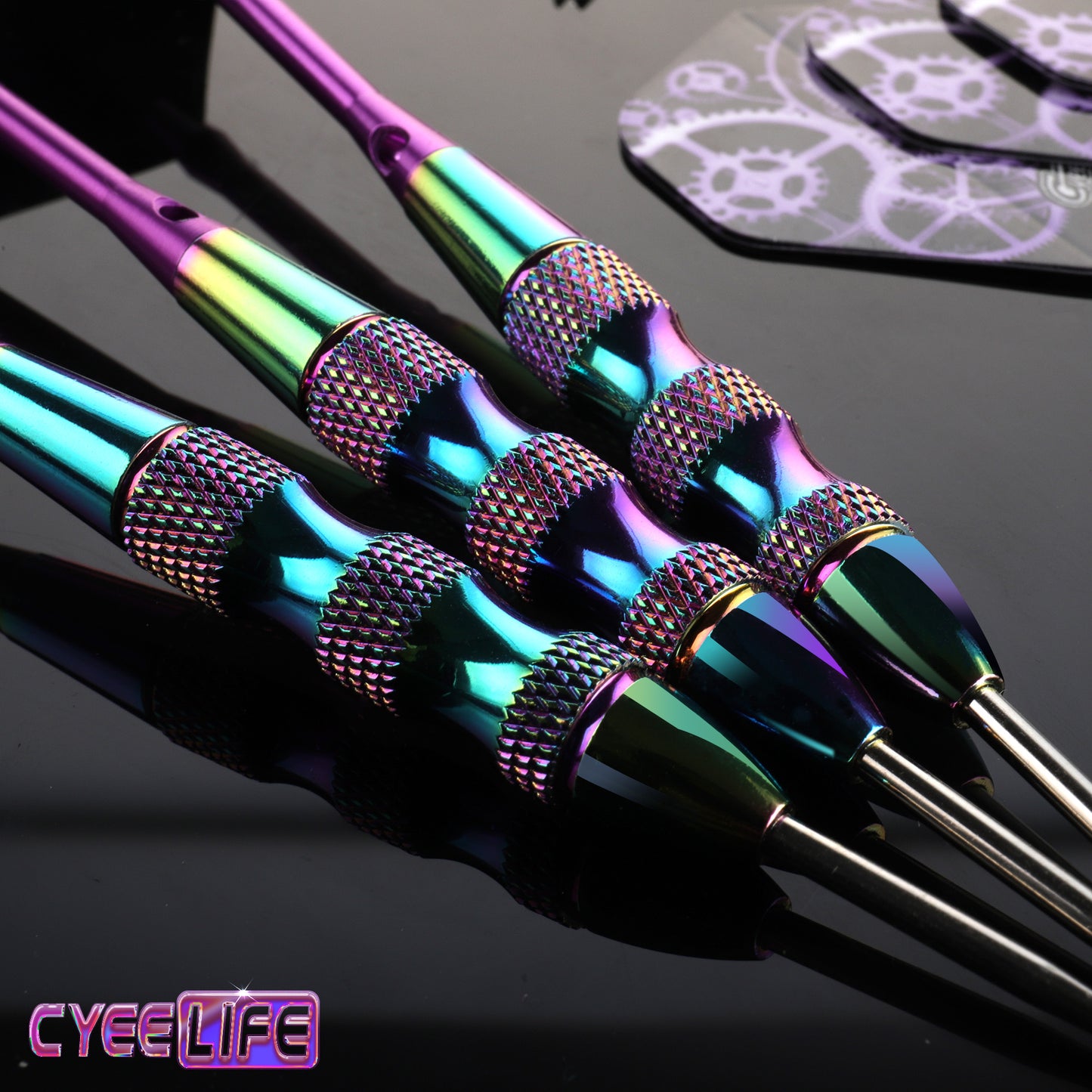 ZF12 24.4g Brass Darts Set – Professional 3-Piece Dart Kit with 12 PTE Flights, 6 Aluminum Shafts, Tip Care Stone, Rubber Rings, Flight Protectors & PU Carrying Bag, 165mm