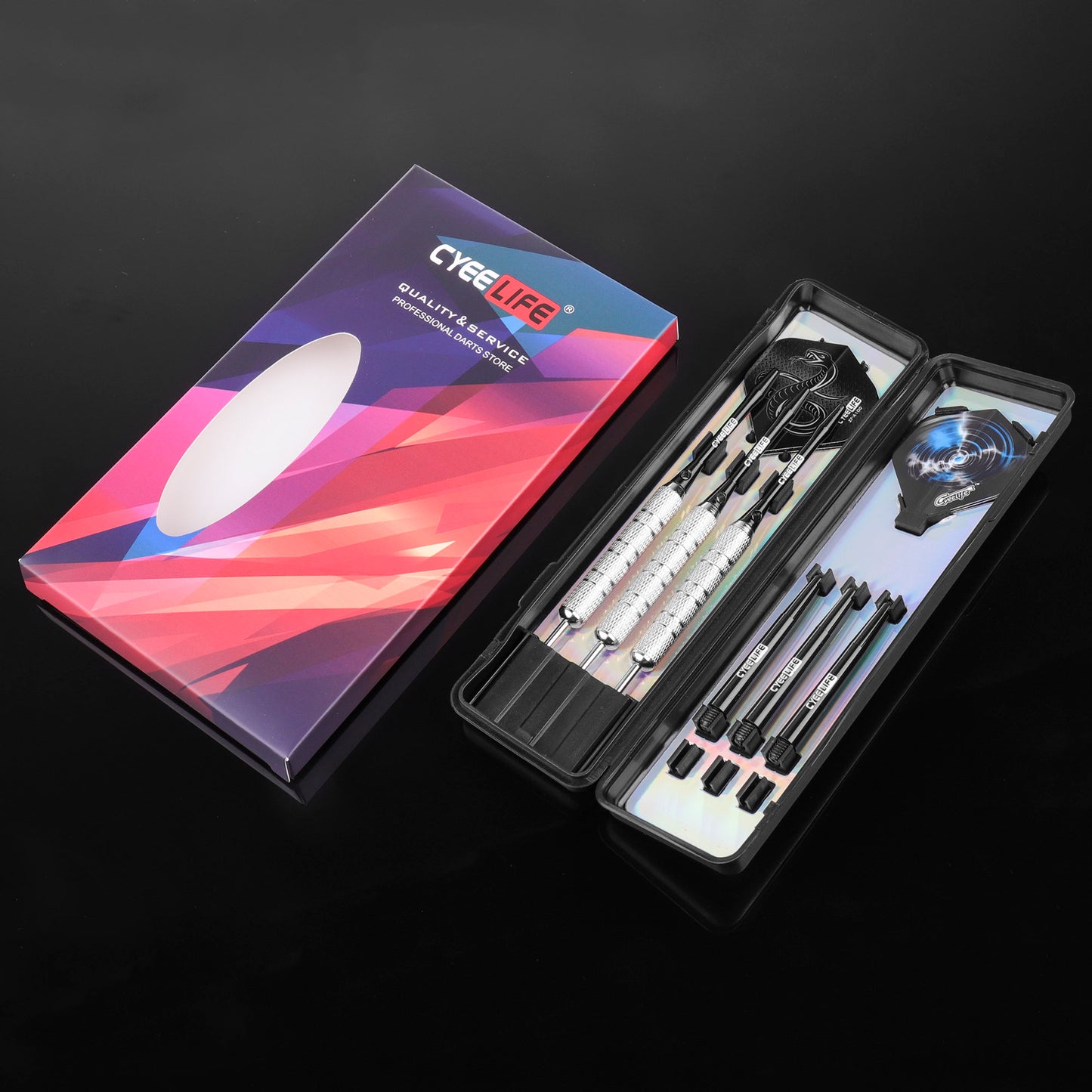ZB01 Steel tip DARTS SET 20G with plastic dart case and Extra accessories