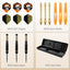 ZF10C 22g Brass Steel Tip Darts Set of 3, 3 Aluminum + 3 PC Shafts, 6 PTE Flights, Case, 169mm