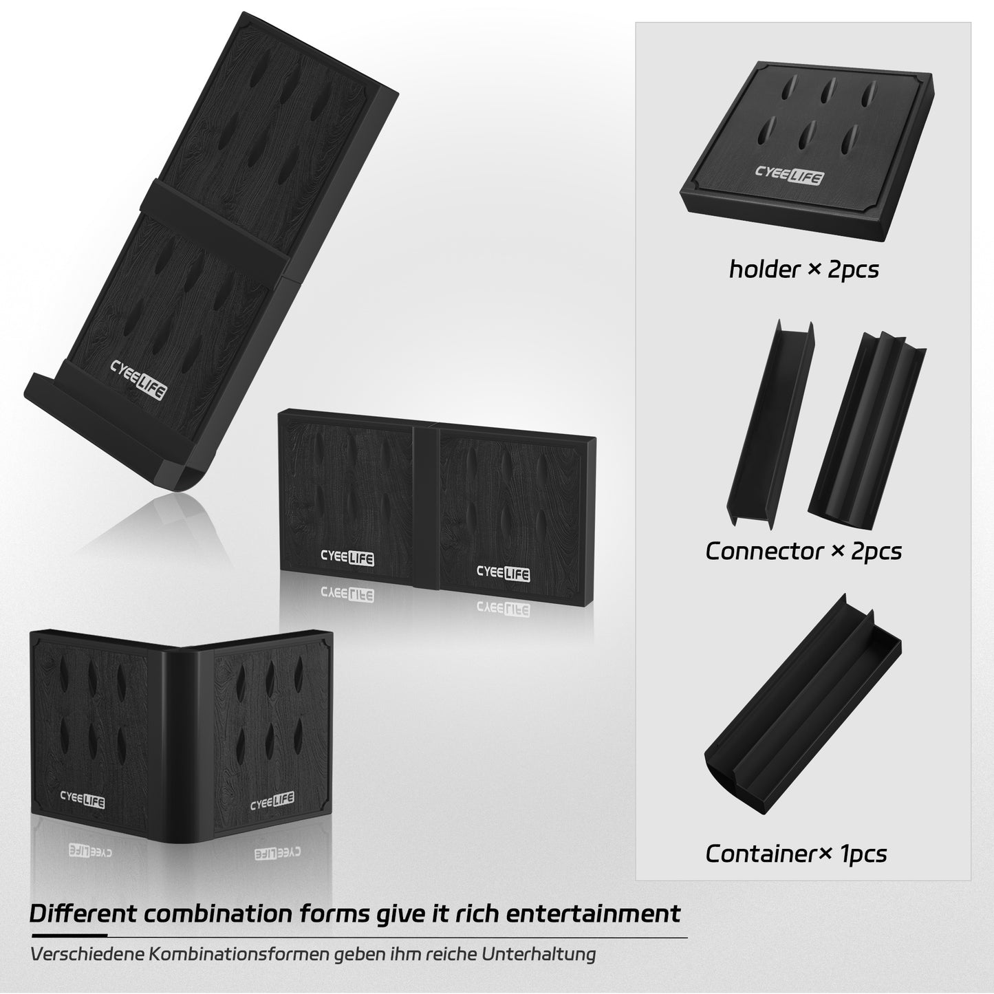 CL13B, Dartständer und -Halter aus Kunststoff in Schwarz für 12 Soft- und Steeldarts, Auf- und Abmontierbares Pro-Dartboard-Zubehör 