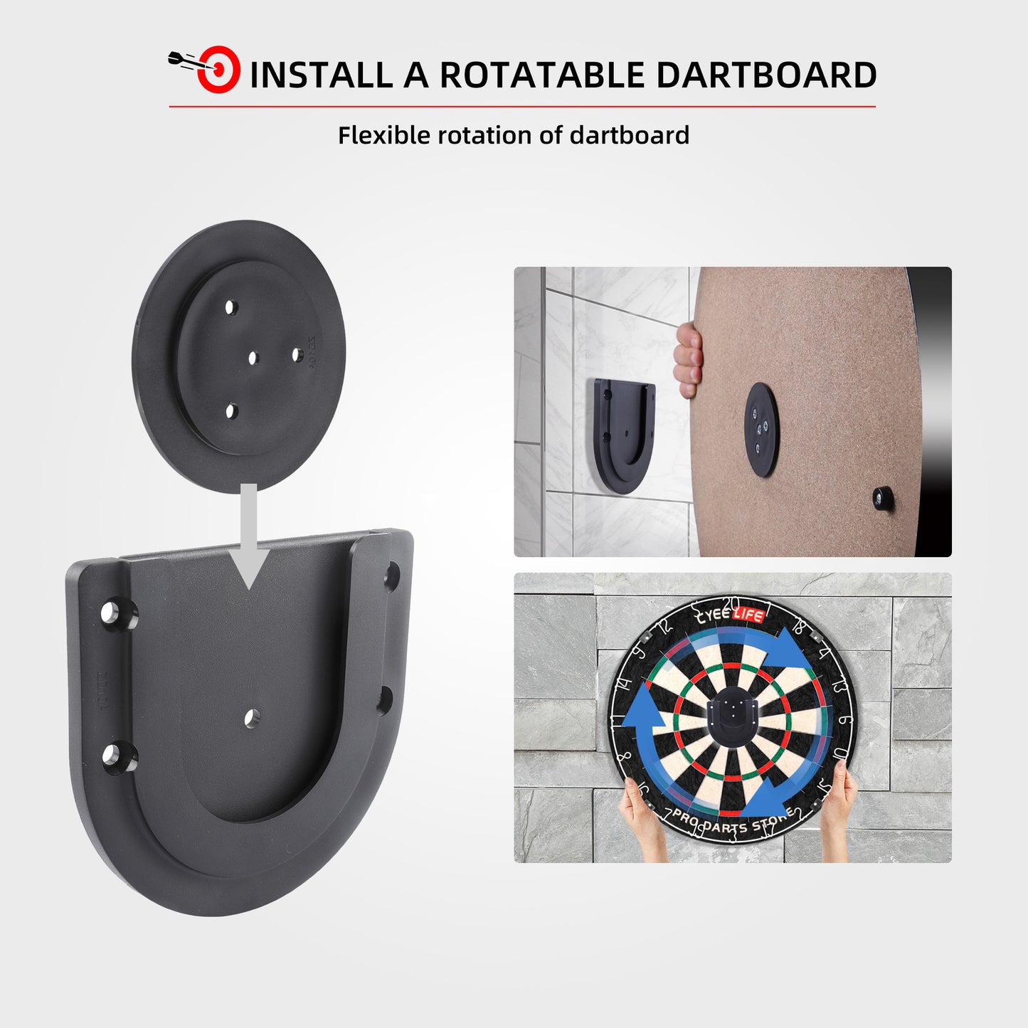 ZD06C Dartboard Bracket Hanging Dartboards Professional,Black/red