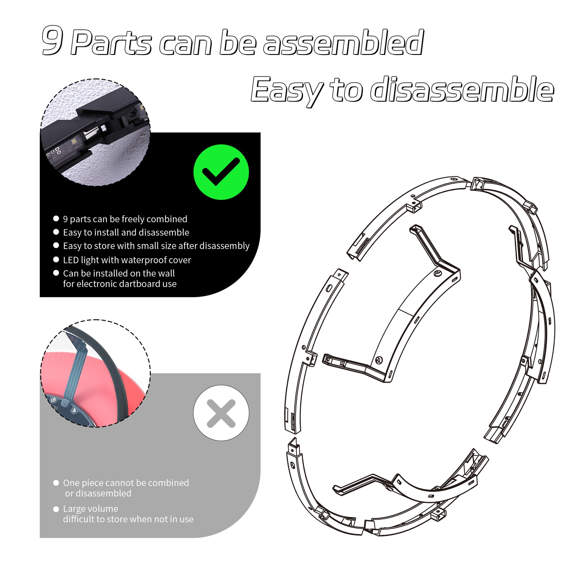 Grandslam Saturn 300 dartbord led-ring online kopen Grandslam Saturn 300 dartbord led-ring online kopen