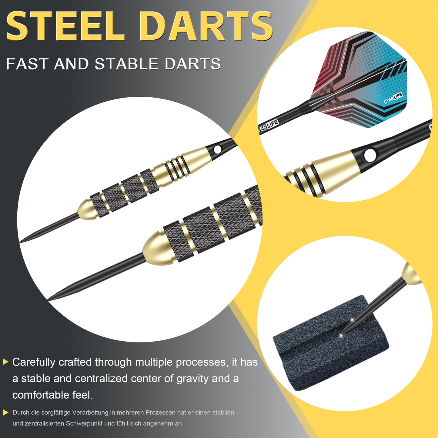 ZF05A Brass steel tip darts set 22g