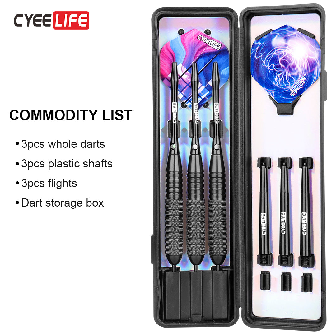 ZB02 Steel tip DARTS SET 28G with plastic dart case and Extra accessories （Dart barrel 26g )