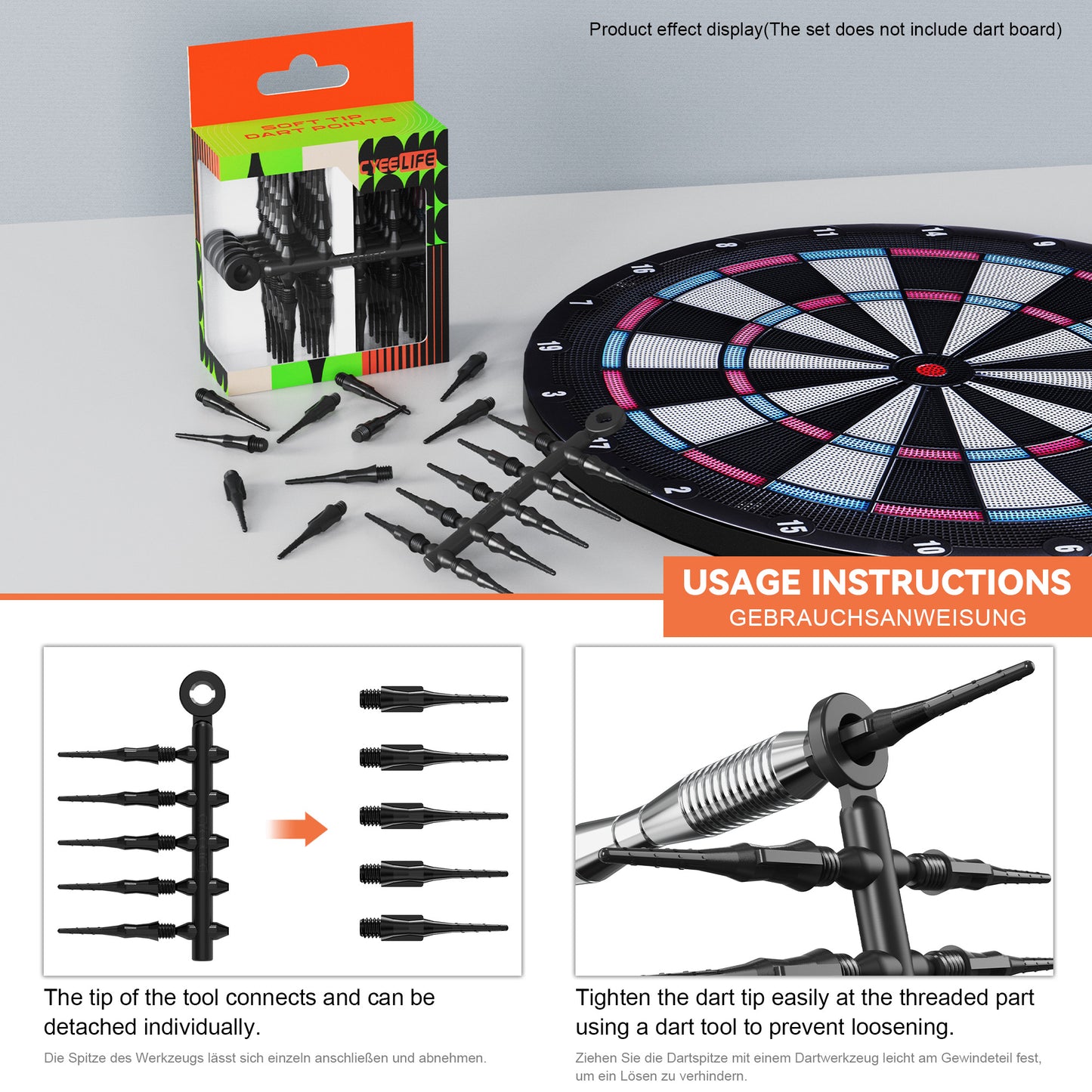 CL09 Plastic dart points 2BA with Straight Plastic Wrench