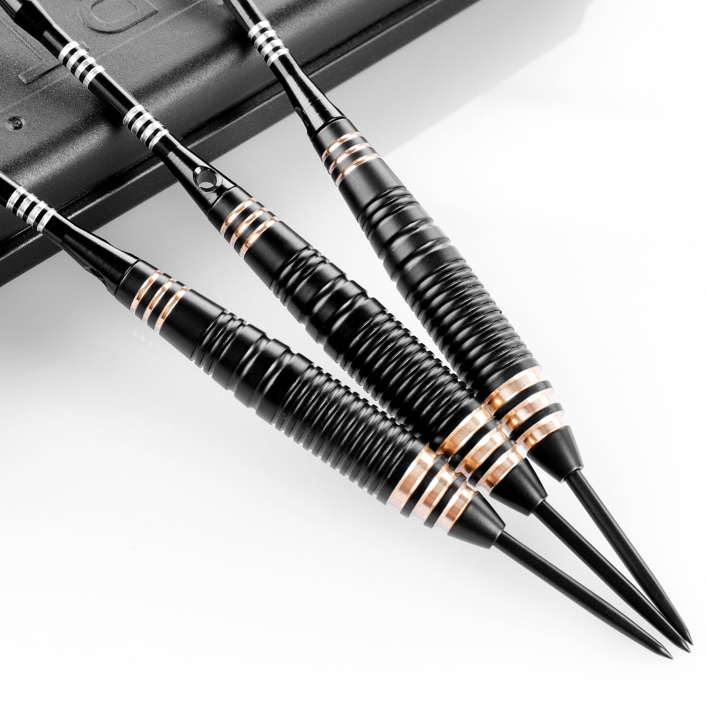 ZF09 26g Brass Steel Tip Darts Set of 3, 3 Aluminum + 3 PC Shafts, 6 PTE Flights, Case & Sharpener
