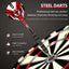 ZF02 28g Brass Steel Tip Darts Set of 3 with Sharpening Stone, 6 PC Shafts, 6 PET Flights