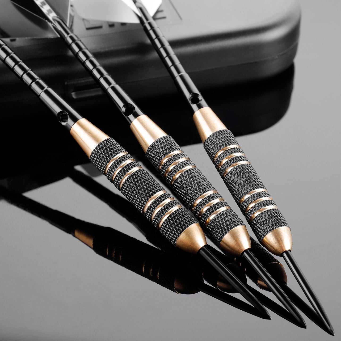 ZF05F 24g Brass Steel Tip Darts Set of 3 with Sharpener, 3 Aluminum + 3 PC Shafts, 6 PTE Flights