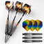 ZF07 26g Brass Steel Tip Darts Set of 3 with Sharpener, 3 Aluminum + 3 PC Shafts, 6 PTE Flights