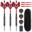 ZF02 28g Brass Steel Tip Darts Set of 3 with Sharpening Stone, 6 PC Shafts, 6 PET Flights