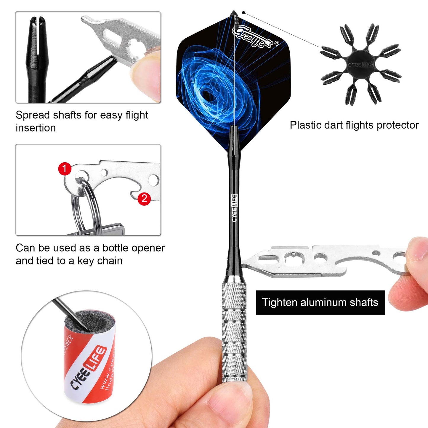 12 Pack Steel Tip Darts, Professional Metal Dart Set with 12 Premium Aluminum Shafts and 4 Style PET Flights and Sharpener,24Grams